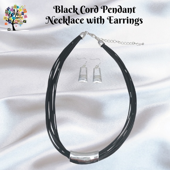 C.I.T.Y. Jewelry - Pendant Necklace Black Cords w/Earrings